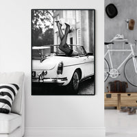 Thumbnail for Wall Art 100cmx150cm High Heels in Classic Car Black Frame Canvas