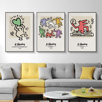 Thumbnail for Wall Art 50cmx70cm Keith Haring Pop Art 3 Sets Black Frame Canvas