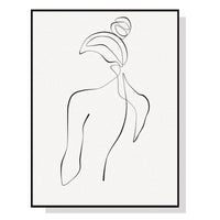 Thumbnail for Wall Art 40cmx60cm Woman Back Line Art Black Frame Canvas