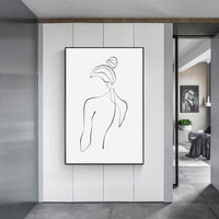Thumbnail for Wall Art 40cmx60cm Woman Back Line Art Black Frame Canvas