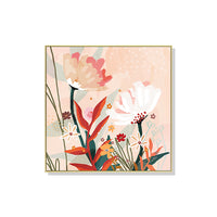 Thumbnail for Wall Art 50cmx50cm Native Floral Gold Frame Canvas