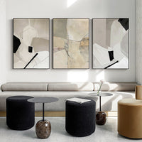 Thumbnail for Wall Art 80cmx120cm Modern Abstract 3 Sets Black Frame Canvas