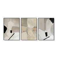 Thumbnail for Wall Art 40cmx60cm Modern Abstract 3 Sets Black Frame Canvas