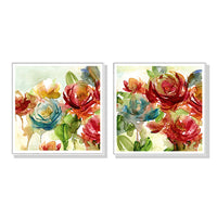 Thumbnail for Wall Art 60cmx60cm Rosewater Garden By Carol Robinson 2 Sets White Frame Canvas