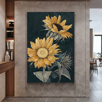 Thumbnail for Wall Art 90cmx135cm Sunflowers Black Frame Canvas