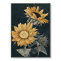 Thumbnail for Wall Art 70cmx100cm Sunflowers Black Frame Canvas