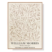 Thumbnail for Wall Art 50cmx70cm William Morris Neutral Wood Frame Canvas