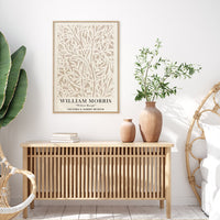 Thumbnail for Wall Art 50cmx70cm William Morris Neutral Wood Frame Canvas