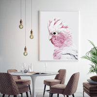 Thumbnail for Wall Art 70cmx100cm Pink Galah White Frame Canvas