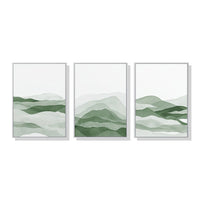 Thumbnail for 40cmx60cm Sage Green 3 Sets White Frame Canvas Wall Art