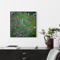 Thumbnail for Wall Art 100cmx100cm Italian garden by Gustav Klimt Black Frame Canvas