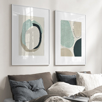 Thumbnail for Wall Art 80cmx120cm Abstract Green Circle 2 Sets White Frame Canvas