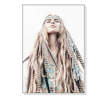 Thumbnail for Wall Art 80cmx120cm BOHO Girl White Frame Canvas
