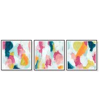 Thumbnail for Wall Art 50cmx50cm Colourful 3 Sets Black Frame Canvas