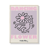 Thumbnail for Wall Art 50cmx70cm Keith Haring Dancing Flower Wood Frame Canvas