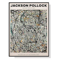 Thumbnail for Wall Art 90cmx135cm Jackson Pollock Exhibition III Black Frame Canvas