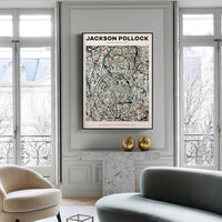 Thumbnail for Wall Art 90cmx135cm Jackson Pollock Exhibition III Black Frame Canvas