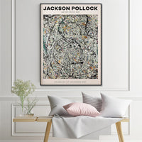 Thumbnail for Wall Art 90cmx135cm Jackson Pollock Exhibition III Black Frame Canvas