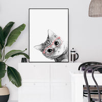 Thumbnail for Wall Art 40cmx60cm Cat With Glasses Black Frame Canvas