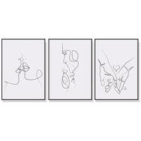 Thumbnail for Wall Art 80cmx120cm Couples 3 Sets Black Frame Canvas