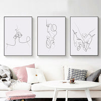 Thumbnail for Wall Art 50cmx70cm Couples 3 Sets Black Frame Canvas