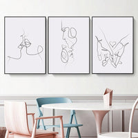 Thumbnail for Wall Art 50cmx70cm Couples 3 Sets Black Frame Canvas