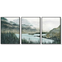 Thumbnail for Wall Art 70cmx100cm Landscape 3 Sets Black Frame Canvas