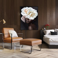 Thumbnail for Wall Art 40cmx60cm Flower African Woman Black Frame Canvas
