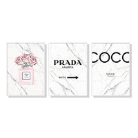Thumbnail for Wall Art 60cmx90cm Fashion Perfume 3 Sets White Frame Canvas