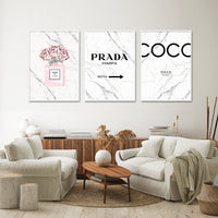 Thumbnail for Wall Art 60cmx90cm Fashion Perfume 3 Sets White Frame Canvas