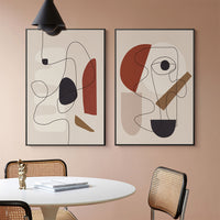 Thumbnail for Wall Art 60cmx90cm Abstract Line Art By Picasso 3 Sets Black Frame Canvas