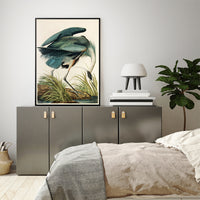 Thumbnail for Wall Art 90cmx135cm Great Blue Heron By John James Audubon Black Frame Canvas