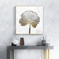 Thumbnail for Wall Art 60cmx60cm Gold And White Blossom On White 2 Sets Gold Frame Canvas