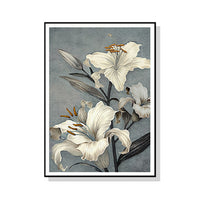 Thumbnail for Wall Art 100cmx150cm Floral Lily II Black Frame Canvas