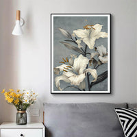 Thumbnail for Wall Art 100cmx150cm Floral Lily II Black Frame Canvas