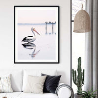 Thumbnail for Wall Art 60cmx90cm Pelican Black Frame Canvas