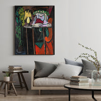 Thumbnail for Wall Art 50cmx70cm Reading Girl by Pablo Picasso Black Frame Canvas