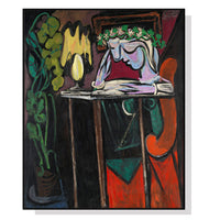 Thumbnail for Wall Art 90cmx135cm Reading Girl by Pablo Picasso Black Frame Canvas