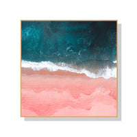 Thumbnail for Wall Art 100cmx100cm Pink Sea Wood Frame Canvas