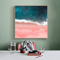 Thumbnail for Wall Art 100cmx100cm Pink Sea Wood Frame Canvas