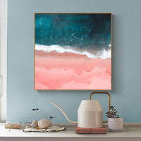Thumbnail for Wall Art 100cmx100cm Pink Sea Wood Frame Canvas