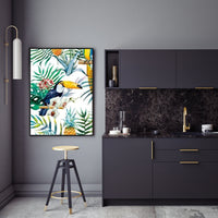 Thumbnail for Wall Art 90cmx135cm Toucan plants Black Frame Canvas