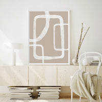 Thumbnail for Wall Art 60cmx90cm Abstract White Lines 2 Sets White Frame Canvas