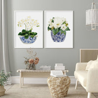 Thumbnail for Wall Art 50cmx70cm Elegant Flower 2 Sets White Frame Canvas