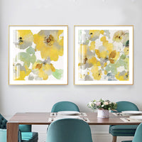 Thumbnail for Wall Art 70cmx70cm Yellow Flowers American Style 2 Sets Gold Frame Canvas