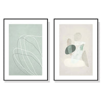 Thumbnail for Wall Art 80cmx120cm Abstract body and lines 2 Sets Black Frame Canvas