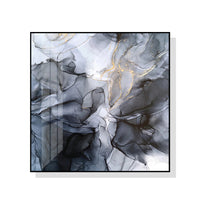 Thumbnail for Wall Art 100cmx100cm Marbled Black Grey Black Frame Canvas