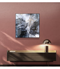 Thumbnail for Wall Art 80cmx80cm Marbled Black Grey Black Frame Canvas
