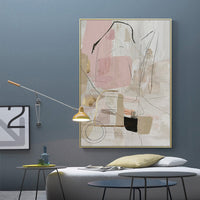 Thumbnail for Wall Art 50cmx70cm Abstract Pink Gold Frame Canvas