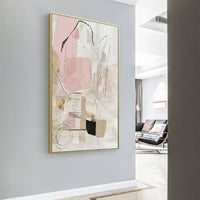 Thumbnail for Wall Art 50cmx70cm Abstract Pink Gold Frame Canvas